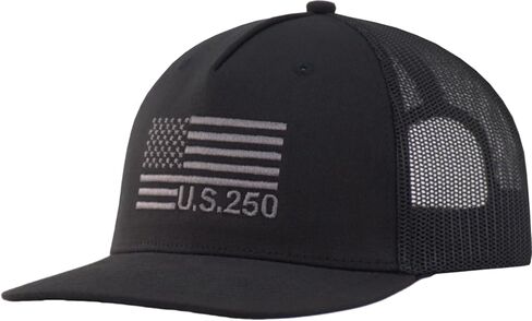 XL/XXL U.S. 250th Anniversary Flat Bill Trucker Hat, Embroidered American Flag 5-Panel Snapback Mesh Baseball Cap in Saudi Arabia