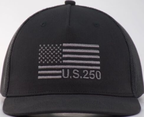 XL/XXL U.S. 250th Anniversary Flat Bill Trucker Hat, Embroidered American Flag 5-Panel Snapback Mesh Baseball Cap in Saudi Arabia