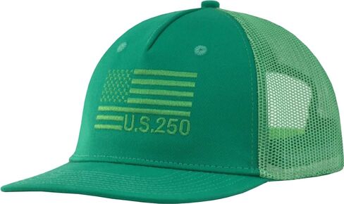 XL/XXL U.S. 250th Anniversary Flat Bill Trucker Hat, Embroidered American Flag 5-Panel Snapback Mesh Baseball Cap in Saudi Arabia