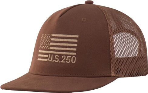 XL/XXL U.S. 250th Anniversary Flat Bill Trucker Hat, Embroidered American Flag 5-Panel Snapback Mesh Baseball Cap in Saudi Arabia