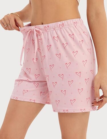 Womens 3-Pack Pajama Shorts, Boxer Sleep Shorts with Drawstring for Lounge in Saudi Arabia