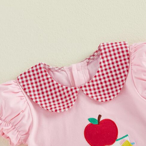 Toddler Girl Back to School Outfit Pre-K Puff Short Sleeve Smocked Dress First Day of School Clothes Summer in Kuwait
