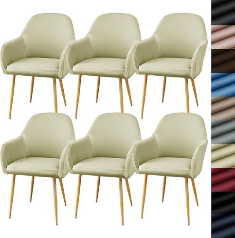 Modern Stretch Curved Back Dining Chair Covers with Armrest Office Desk Chair Covers for Vanity Accent Dining Room Chairs Covers Slipcovers with Arms Swivel Armchair Protector in Saudi Arabia