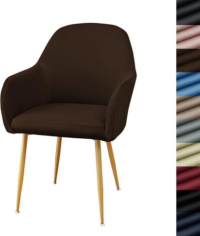 Modern Stretch Curved Back Dining Chair Covers with Armrest Office Desk Chair Covers for Vanity Accent Dining Room Chairs Covers Slipcovers with Arms Swivel Armchair Protector in Saudi Arabia