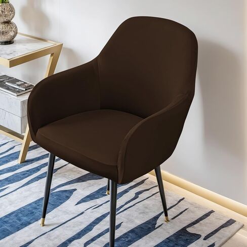 Modern Stretch Curved Back Dining Chair Covers with Armrest Office Desk Chair Covers for Vanity Accent Dining Room Chairs Covers Slipcovers with Arms Swivel Armchair Protector in Saudi Arabia