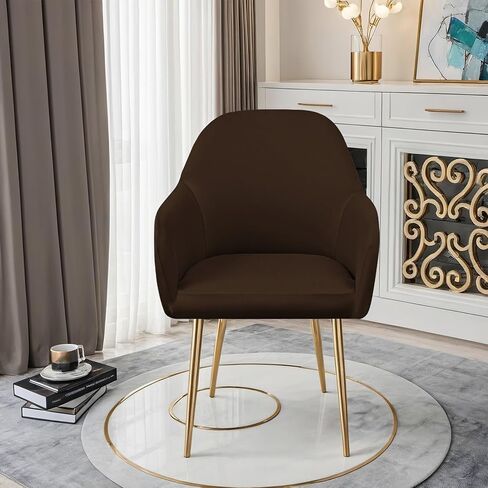 Modern Stretch Curved Back Dining Chair Covers with Armrest Office Desk Chair Covers for Vanity Accent Dining Room Chairs Covers Slipcovers with Arms Swivel Armchair Protector in Saudi Arabia