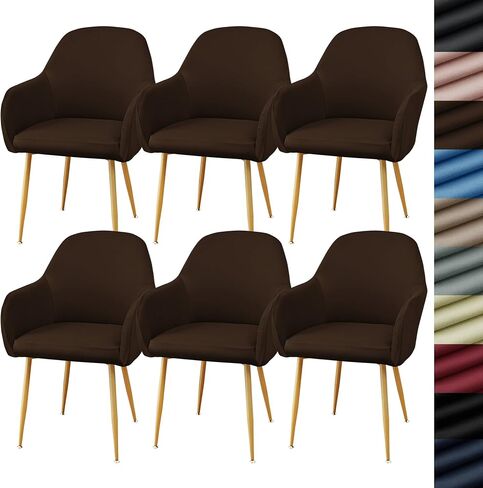 Modern Stretch Curved Back Dining Chair Covers with Armrest Office Desk Chair Covers for Vanity Accent Dining Room Chairs Covers Slipcovers with Arms Swivel Armchair Protector in Saudi Arabia