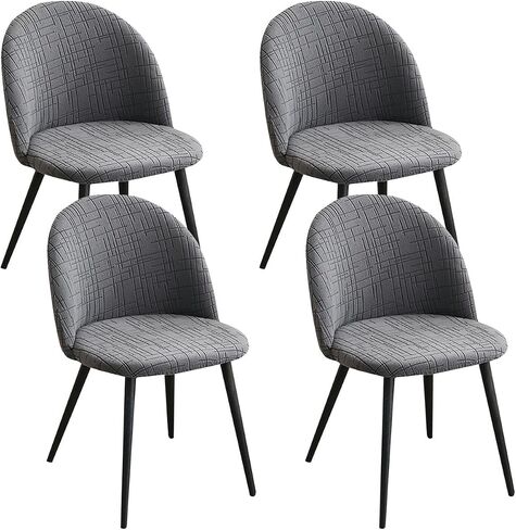 Curved Back Dining Room Chair Covers Set of 4 Stretch Mid Century Modern Dining Chair Slipovers Armless Round Back Chair Slipcovers for Kitchen Office Living Room Khaki in Saudi Arabia