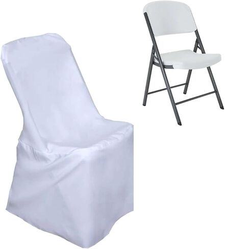 Efavormart 50PCS White Polyester Lifetime Folding Chair Covers in Saudi Arabia
