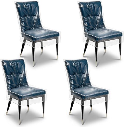 4 Pack Clear Plastic Dining Chair Covers, Waterproof PVC Vinyl Seat Protectors 29.5 x 21 x 18 Inches, Extra Large Chair Slipcovers for Kitchen Dining Room, Shield From Dust Spills and Pet Claws in Kuwait
