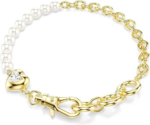 Swarovski Idyllia bracelet, Crystal pearl, White, Gold-tSwarovski One plated in Kuwait