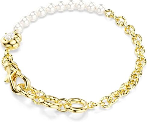 Swarovski Idyllia bracelet, Crystal pearl, White, Gold-tSwarovski One plated in Kuwait