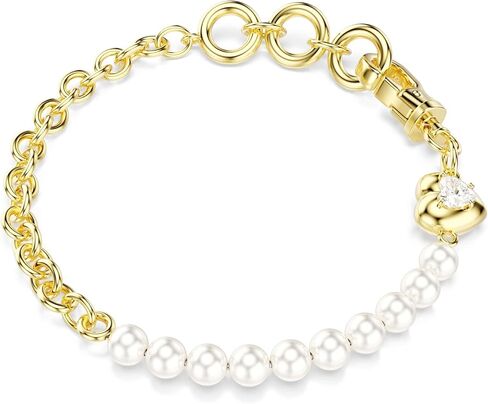 Swarovski Idyllia bracelet, Crystal pearl, White, Gold-tSwarovski One plated in Kuwait