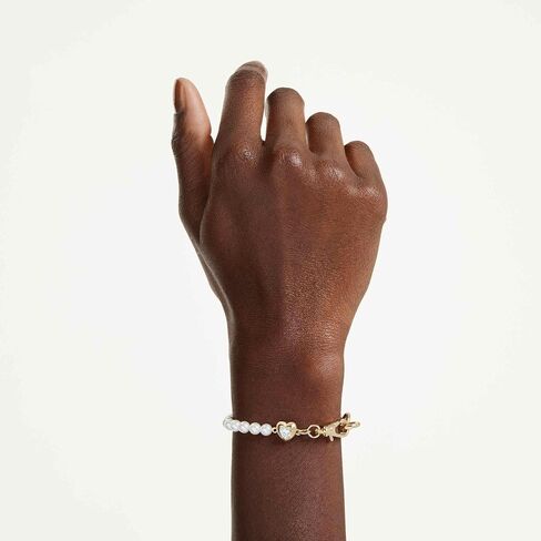 Swarovski Idyllia bracelet, Crystal pearl, White, Gold-tSwarovski One plated in Kuwait