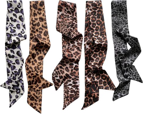 5 Pack Purse Scarf for Handbags, Fashion Bag Scarf & Hair Accessory, Multi-color Silk Ribbon Band, Lightweight and Stylish Accessories for Women in Saudi Arabia