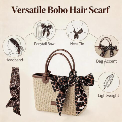 5 Pack Purse Scarf for Handbags, Fashion Bag Scarf & Hair Accessory, Multi-color Silk Ribbon Band, Lightweight and Stylish Accessories for Women in Saudi Arabia