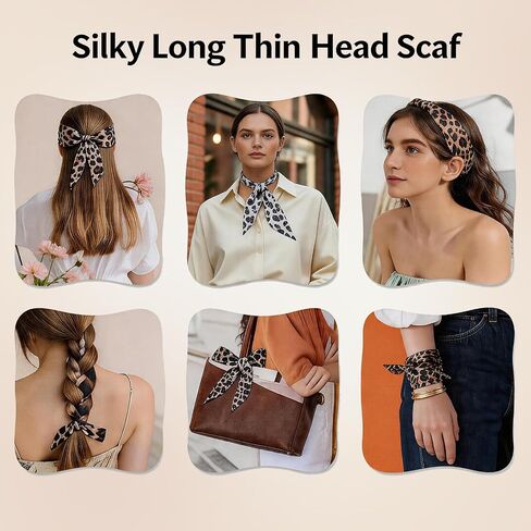 5 Pack Purse Scarf for Handbags, Fashion Bag Scarf & Hair Accessory, Multi-color Silk Ribbon Band, Lightweight and Stylish Accessories for Women in Saudi Arabia