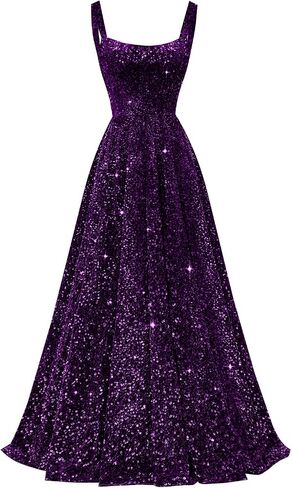 zsweof Sequin Prom Dress for Women Spaghetti Straps Formal Dresses 2026 A Line Evening Gown with Pocket in Kuwait