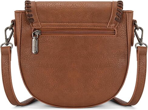 Wrangler Crossbody Bag Flap Saddle Bag Small Boho Purses for Women Embossed Braid Handbags with Tessel in Kuwait