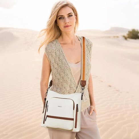 Shrrie Crossbody Bags for Women Multi Pocket Vegan Leather Shoulder Bag Purses for Women with Adjustable Strap for Travel in Saudi Arabia