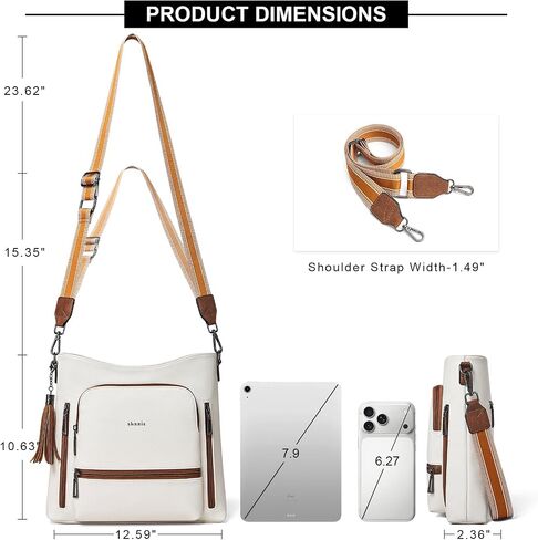 Shrrie Crossbody Bags for Women Multi Pocket Vegan Leather Shoulder Bag Purses for Women with Adjustable Strap for Travel in Saudi Arabia
