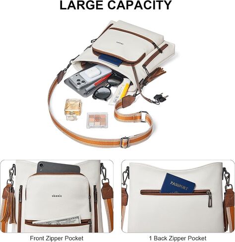 Shrrie Crossbody Bags for Women Multi Pocket Vegan Leather Shoulder Bag Purses for Women with Adjustable Strap for Travel in Saudi Arabia