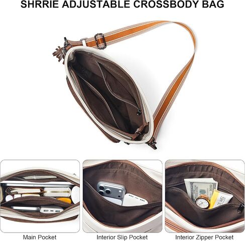 Shrrie Crossbody Bags for Women Multi Pocket Vegan Leather Shoulder Bag Purses for Women with Adjustable Strap for Travel in Saudi Arabia