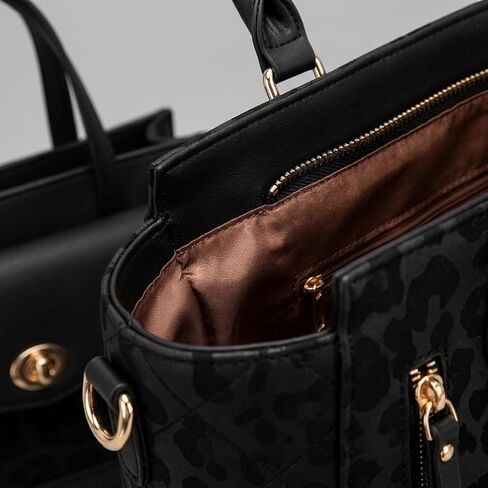 SUMELL Leopard Print Fashion Handbag 3-in-1 Set, Faux Leather Crossbody Bags for Women with Scarf Accessory in Saudi Arabia