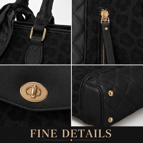 SUMELL Leopard Print Fashion Handbag 3-in-1 Set, Faux Leather Crossbody Bags for Women with Scarf Accessory in Saudi Arabia