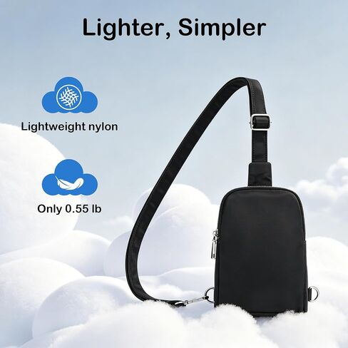حقيبة صغيرة تمر بالجسم للنساء، محفظة هاتف من النايلون خفيفة الوزن مع حزام قابل للتعديل للاستخدام اليومي in Kuwait