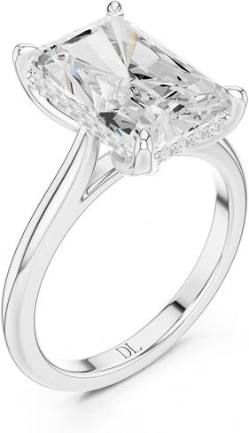 CUSTOME ORDER 3.5 Carat Radient D vvs2 Petal prong hidden halo cathedral high setting lab grown diamond ring | with igi certificate and metal purity report in Saudi Arabia