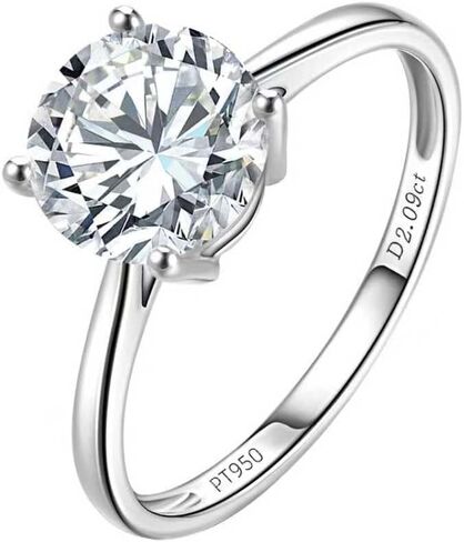 0.5-2 Carat Lab Grown Diamond Engagement Ring,Classic 4-Prong Platinum Ring for Women,IGI-Certified Diamond Ring (D-E Color,VS1-VS2) in Saudi Arabia