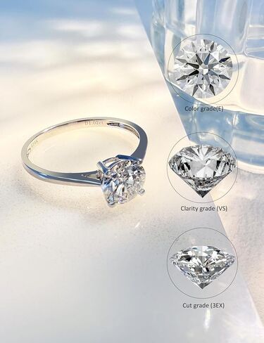 0.5-2 Carat Lab Grown Diamond Engagement Ring,Classic 4-Prong Platinum Ring for Women,IGI-Certified Diamond Ring (D-E Color,VS1-VS2) in Saudi Arabia