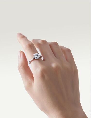 0.5-2 Carat Lab Grown Diamond Engagement Ring,Classic 4-Prong Platinum Ring for Women,IGI-Certified Diamond Ring (D-E Color,VS1-VS2) in Saudi Arabia