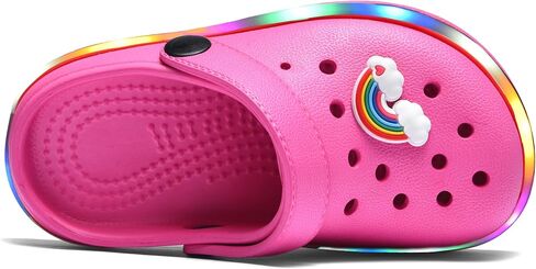 XPKWS Toddler Clogs Kids Slippers Light up Sandals Boys Girls LED Garden Shoes Cartoon Slides Slip on Lightweight Beach Pool Quick Dry in Saudi Arabia
