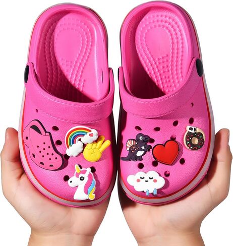 XPKWS Toddler Clogs Kids Slippers Light up Sandals Boys Girls LED Garden Shoes Cartoon Slides Slip on Lightweight Beach Pool Quick Dry in Saudi Arabia