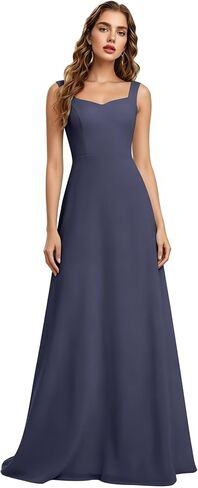 Fair Lady Chiffon Bridesmaid Dresses 2026 Straps A Line Sweetheart Neck Backless Formal Evening Party Gowns for Women in Saudi Arabia