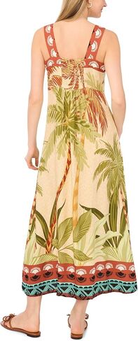 Vince Camuto Women's Printed Square Neck Smocked Back Maxi Dress in Kuwait