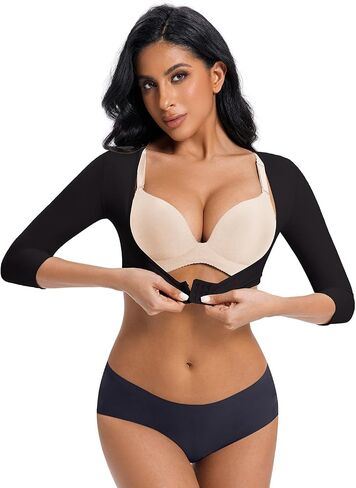 Arm Shaper for Women Post Surgical Slimming Sleeves Compression Shirt Posture Corrector Tops Shapewear in Kuwait