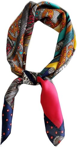 Silk Feeling Scarf Medium Square Satin Head Scarf For Women 27.5 Inches in Saudi Arabia
