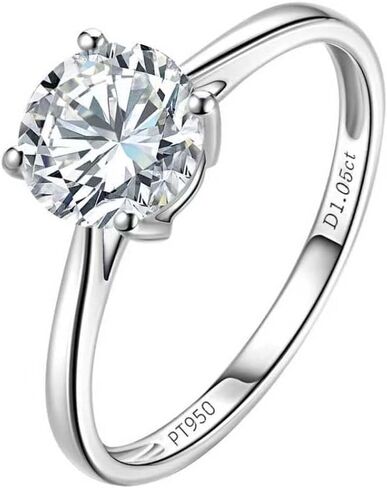 0.5-2 Carat Lab Grown Diamond Engagement Ring,Classic 4-Prong Platinum Ring for Women,IGI-Certified Diamond Ring (D-E Color,VS1-VS2) in Saudi Arabia