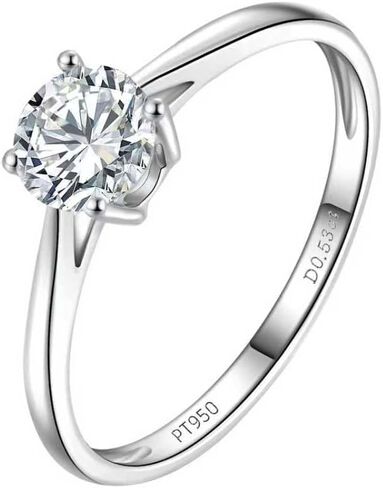 0.5-2 Carat Lab Grown Diamond Engagement Ring,Classic 4-Prong Platinum Ring for Women,IGI-Certified Diamond Ring (D-E Color,VS1-VS2) in Saudi Arabia