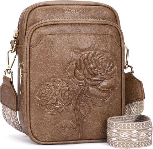 Small Crossbody Bags for Women, Embossed Vegan Leather Cell Phone Purse with RFID Card Slots and Adjustable Strap in Saudi Arabia