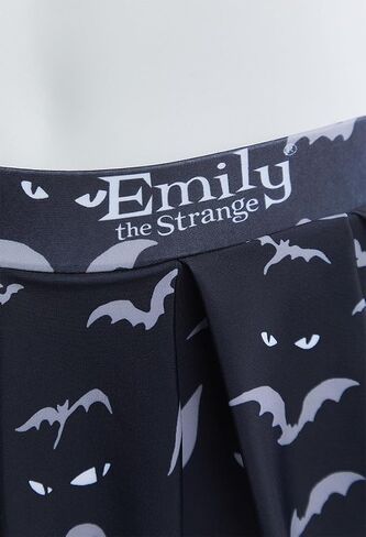 MicOtaku بدلة سباحة نسائية مكونة من قطعتين مطبوعة ومرخصة رسميًا من Emily The Strange - طقم بيكيني بنمط عين القطة باللون الأسود in Kuwait