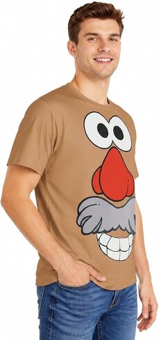 PAINEOMN Mr. Mrs. Potato Costume Printed Big Face T-shirt Halloween Couples Tee Cosplay Outfits for Adult Fancy Dress in Saudi Arabia