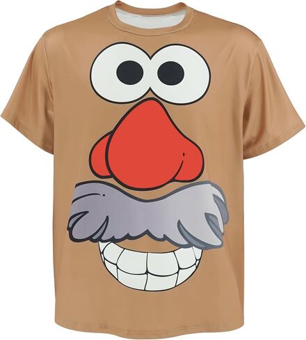 PAINEOMN Mr. Mrs. Potato Costume Printed Big Face T-shirt Halloween Couples Tee Cosplay Outfits for Adult Fancy Dress in Saudi Arabia