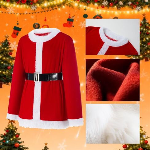 Adrinfly 7pcs Christmas Big Monster Santa Suit for Adult Green Deluxe Santa Costume With Mask in Saudi Arabia
