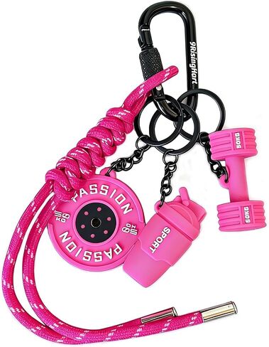 Gym Dumbbell Keychain,Bags Charms Gift for fitness Women and Men,Cute Car Key Chains Accessories for Gym,Fitness Gift in Saudi Arabia