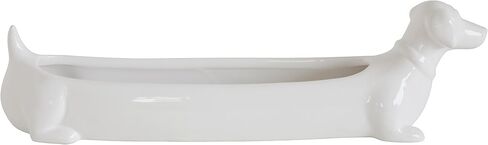 Long White Ceramic Dachshund Cracker Dish in Kuwait