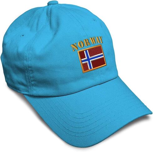 Speedy Pros Soft Baseball Hat Embroidered Dad Hat Norway Flag Noreg Norge Norwegian Men & Ladies Baseball Cap Cotton in Kuwait